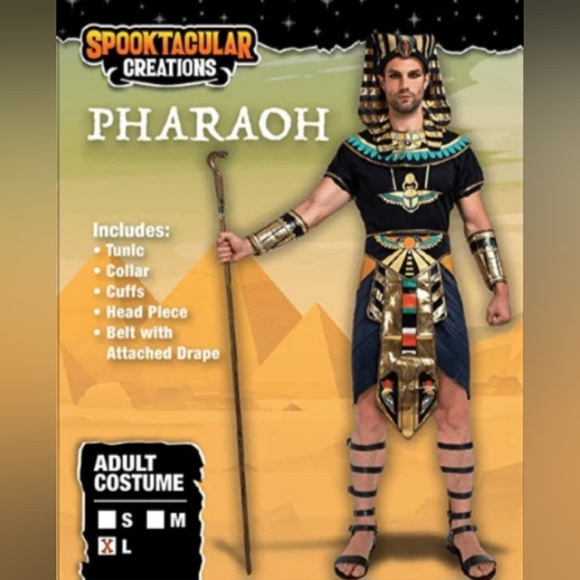 NEW SPOOKTACULAR Adult Men Size Medium, XL King of Egypt King Tut Costume - Picture 5 of 15